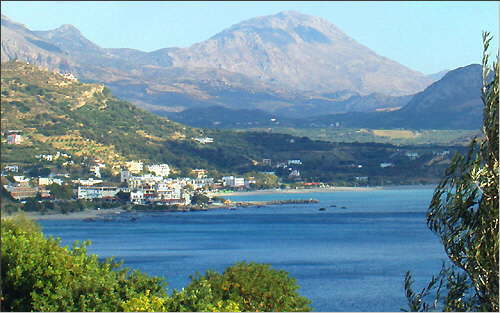 Plakias: View of the village from Villa Phoenix